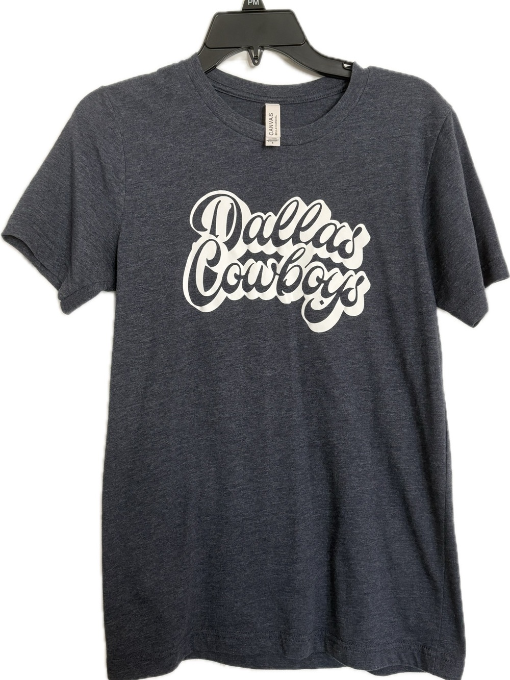 Dallas Cowboys Script Logo Tee in Heather Navy